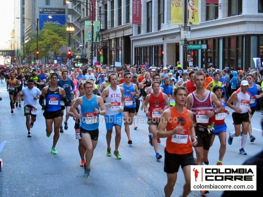 colombianos en la maraton de chicago 2016