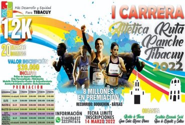 Este domingo llega la Carrera atlética Panche Tibacuy 12k